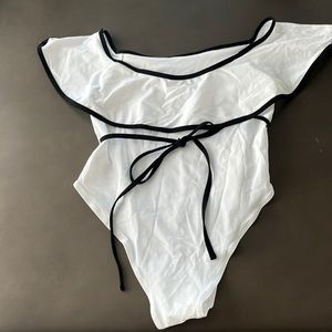 White pregnancy bikini